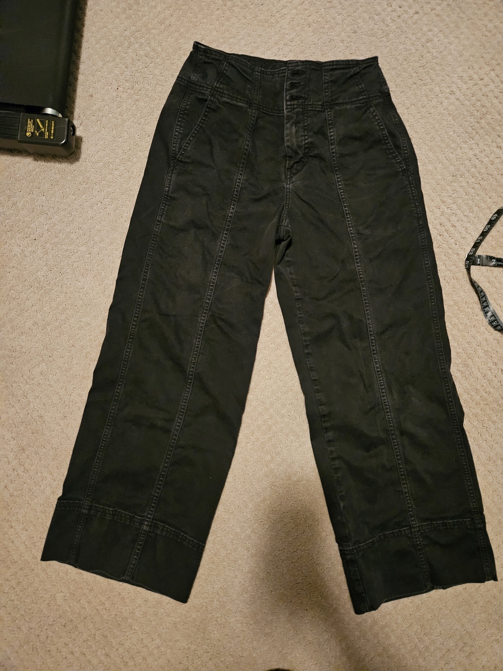 Pilcro Anthropologie Black High-Rise Wide-Leg Petite Pants